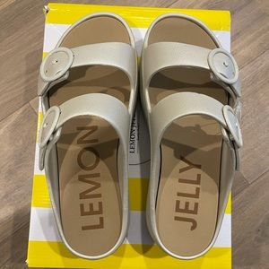 Lemon Jelly Gaia Warm Grey sandal size 7/37. Super comfortable and vegan!